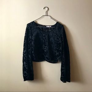 Velvet Bell Sleeve Top